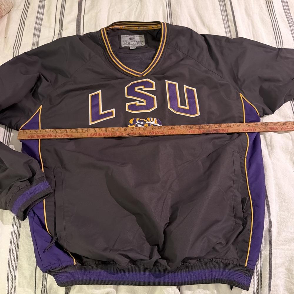 Vintage LSU Tigers Colosseum Athletics Pullover Windbreaker XL Dark Gray Purple